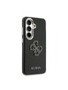 Guess Guess PU Grained 4G Resin Metal Logo Hátlap Samsung Galaxy S26+ számára Black