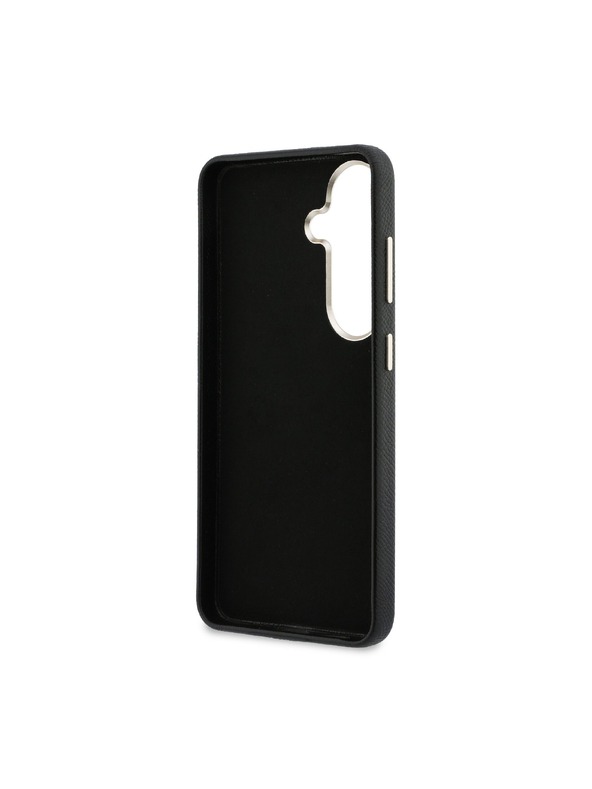 Guess Guess PU Grained 4G Resin Metal Logo Hátlap Samsung Galaxy S26+ számára Black