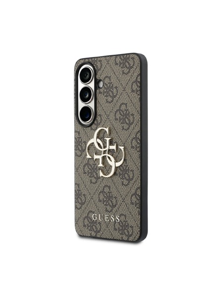 Guess Guess PU 4G Metal Logo Hátlap Samsung Galaxy S26+ számára Brown