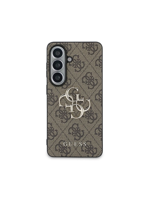 Guess Guess PU 4G Metal Logo Hátlap Samsung Galaxy S26+ számára Brown