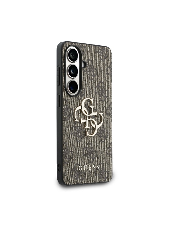 Guess Guess PU 4G Metal Logo Hátlap Samsung Galaxy S26+ számára Brown