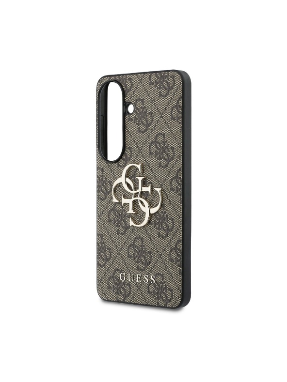 Guess Guess PU 4G Metal Logo Hátlap Samsung Galaxy S26+ számára Brown