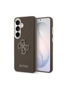 Guess Guess PU Grained 4G Resin Metal Logo Hátlap Samsung Galaxy S26+ számára Brown