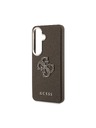 Guess Guess PU Grained 4G Resin Metal Logo Hátlap Samsung Galaxy S26+ számára Brown