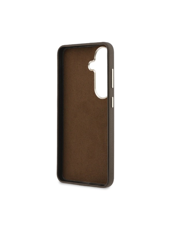 Guess Guess PU Grained 4G Resin Metal Logo Hátlap Samsung Galaxy S26+ számára Brown