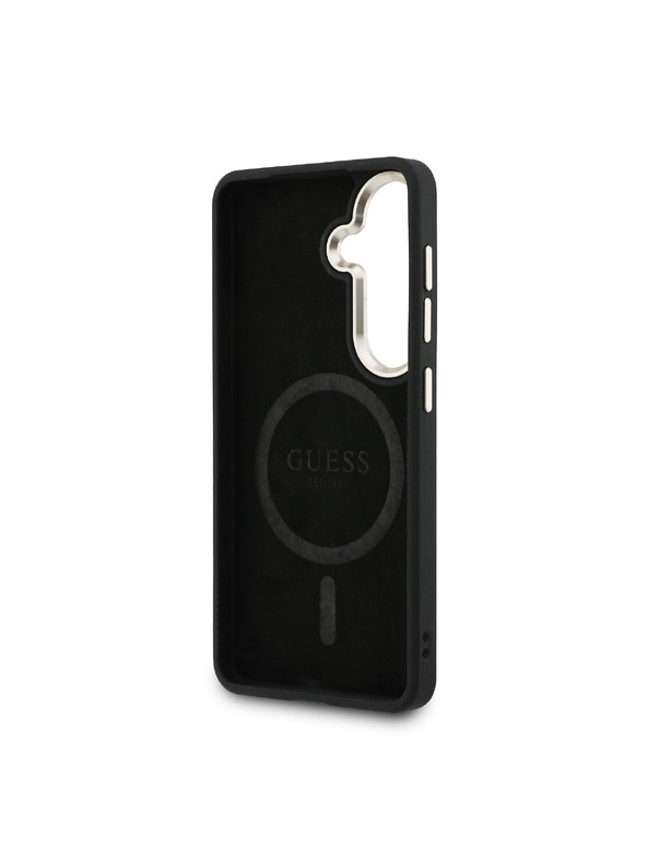 Guess Guess PU Leather 4G Gold Frame Magnetic Hátlap Samsung Galaxy S26+ számára Black