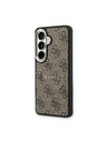 Guess Guess PU Leather 4G Gold Frame Magnetic Hátlap Samsung Galaxy S26+ számára Brown