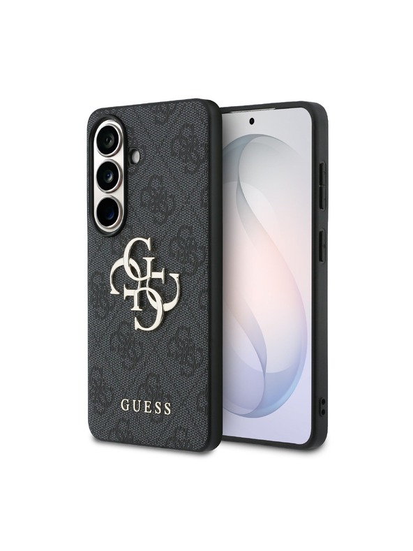 Guess Guess PU 4G Metal Logo Hátlap Samsung Galaxy S26+ számára Grey