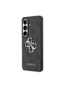 Guess Guess PU 4G Metal Logo Hátlap Samsung Galaxy S26+ számára Grey