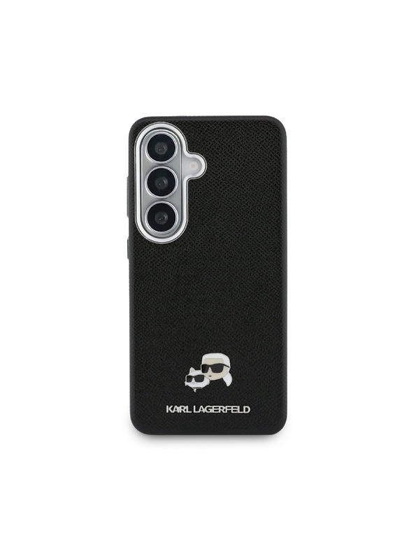 Karl Lagerfeld Karl Lagerfeld Grained PU Leather K&CH Heads Magnetic Hátlap Samsung Galaxy S26+ számára Black