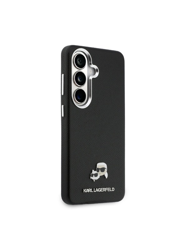 Karl Lagerfeld Karl Lagerfeld Grained PU Leather K&CH Heads Magnetic Hátlap Samsung Galaxy S26+ számára Black