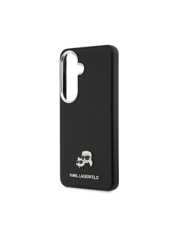 Karl Lagerfeld Karl Lagerfeld Grained PU Leather K&CH Heads Magnetic Hátlap Samsung Galaxy S26+ számára Black
