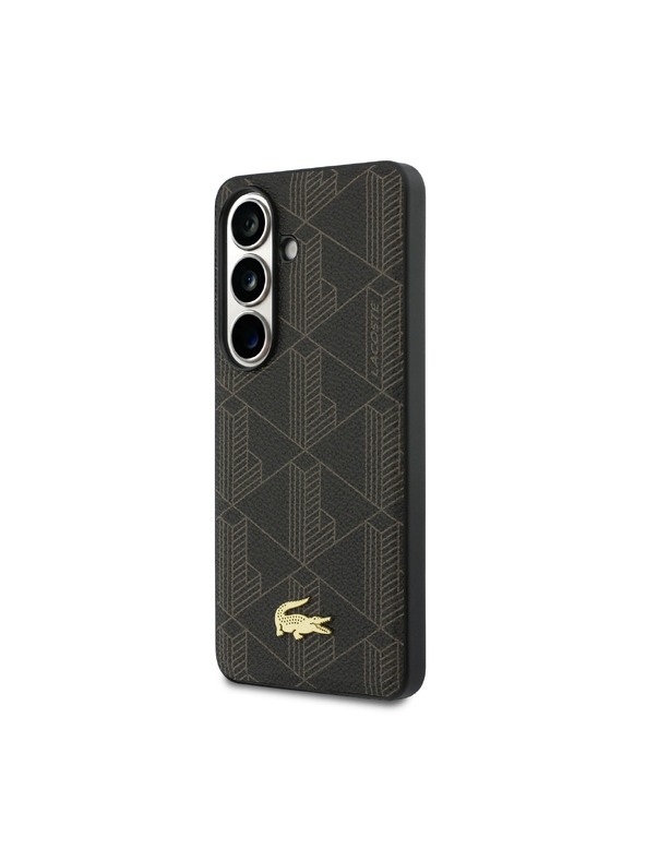 Lacoste Lacoste PVC Blend Monogram Gold Logo Magnetic Hátlap Samsung Galaxy S26+ számára Brown