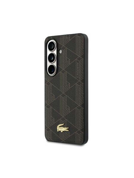 Lacoste Lacoste PVC Blend Monogram Gold Logo Magnetic Hátlap Samsung Galaxy S26+ számára Brown