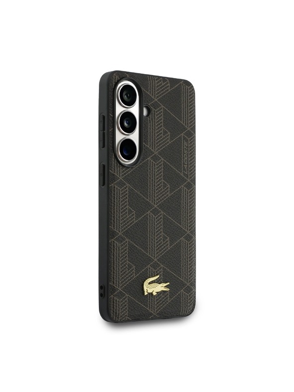 Lacoste Lacoste PVC Blend Monogram Gold Logo Magnetic Hátlap Samsung Galaxy S26+ számára Brown