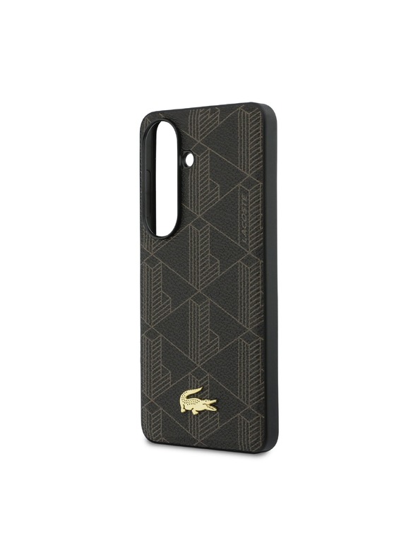 Lacoste Lacoste PVC Blend Monogram Gold Logo Magnetic Hátlap Samsung Galaxy S26+ számára Brown