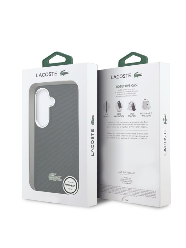 Lacoste Lacoste Petit Pique Metal Logo Magnetic Hátlap Samsung Galaxy S26+ számára Black