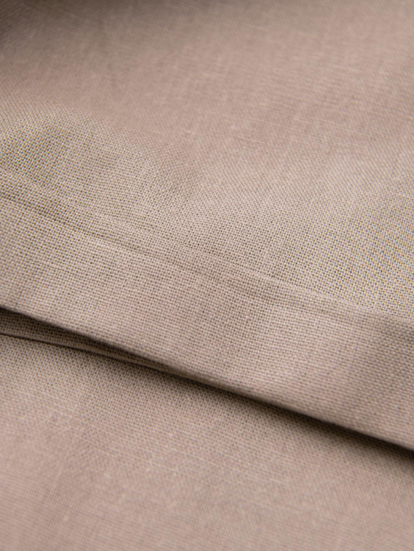 Ombre Clothing Férfi chino nadrág feltűrt lábszárral és lenvegyülettel – bézs V3 P1522 Ombre Clothing