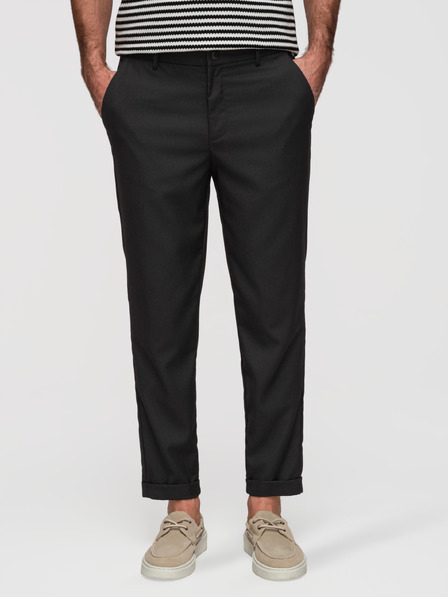 Ombre Clothing Férfi chino nadrág REGULAR FIT rugalmas derékkal – fekete V4 P1525 Ombre Clothing