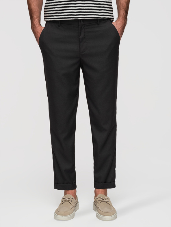 Ombre Clothing Férfi chino nadrág REGULAR FIT rugalmas derékkal – fekete V4 P1525 Ombre Clothing