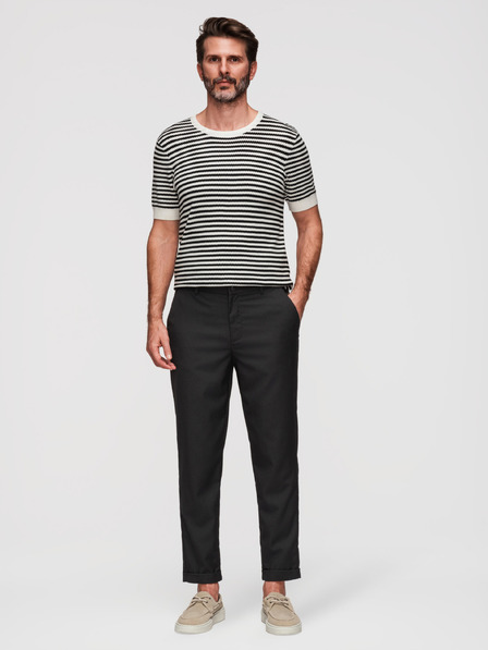 Ombre Clothing Férfi chino nadrág REGULAR FIT rugalmas derékkal – fekete V4 P1525 Ombre Clothing