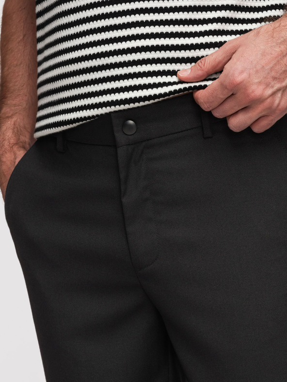 Ombre Clothing Férfi chino nadrág REGULAR FIT rugalmas derékkal – fekete V4 P1525 Ombre Clothing