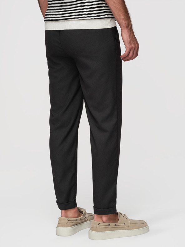 Ombre Clothing Férfi chino nadrág REGULAR FIT rugalmas derékkal – fekete V4 P1525 Ombre Clothing