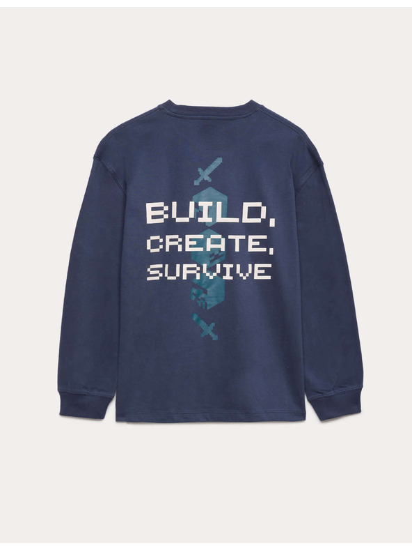 Marks & Spencer Tiszta pamut felső Minecraft™ motívummal (6–16 év) Marks & Spencer tengerészkék