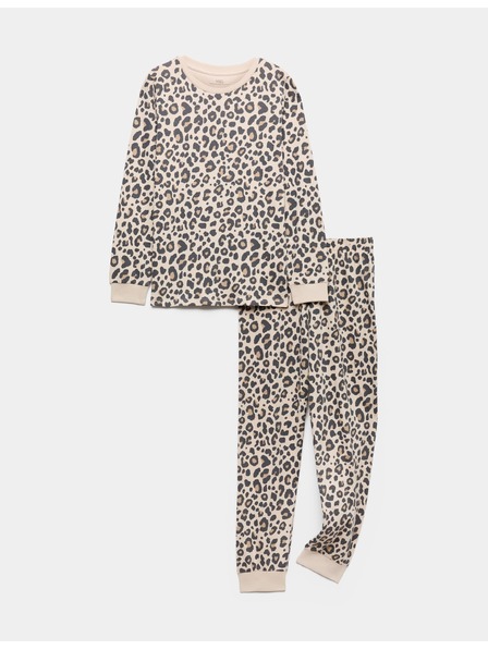 Marks & Spencer Leopardmintás tiszta pamut pizsamá (12 hónapos - 16 év) Marks & Spencer krémszín