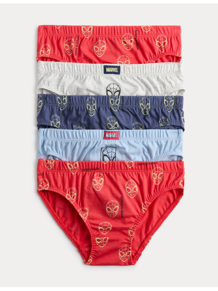 Marks & Spencer Tiszta pamut Spider-Man™ mintás fehérnemű, 5 darabos szett (18 hónapos - 8 év) Marks & Spencer piros