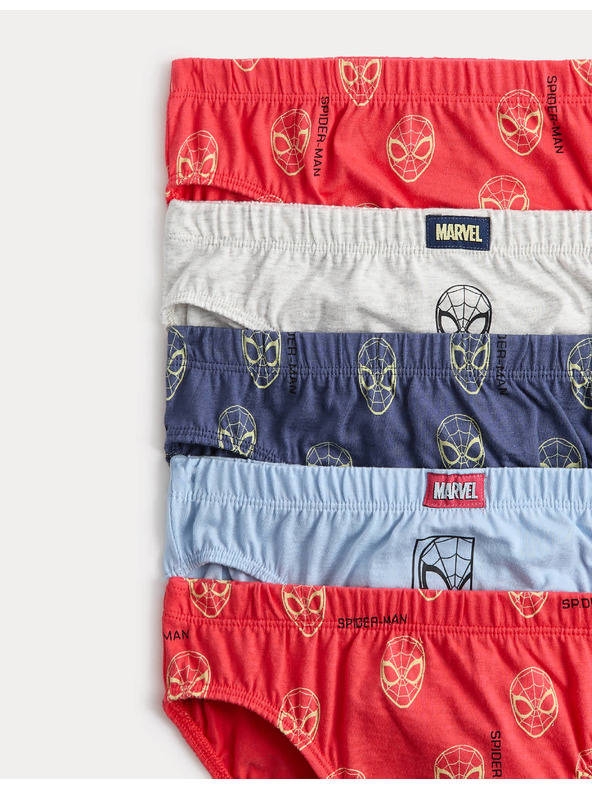 Marks & Spencer Tiszta pamut Spider-Man™ mintás fehérnemű, 5 darabos szett (18 hónapos - 8 év) Marks & Spencer piros