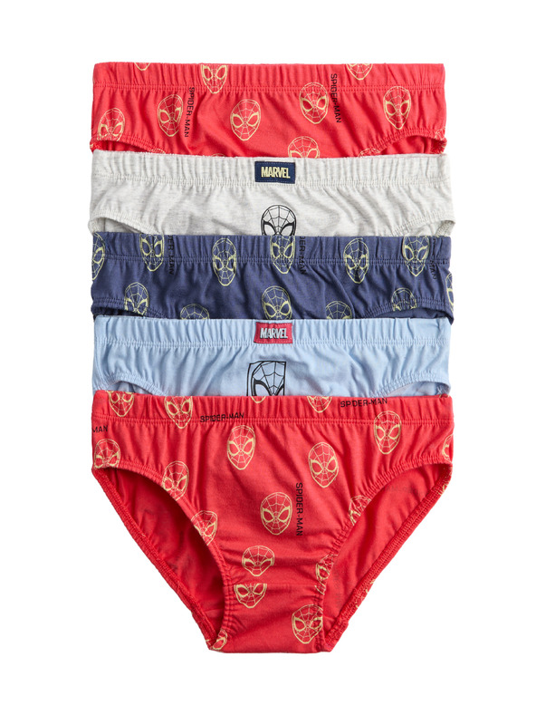 Marks & Spencer Tiszta pamut Spider-Man™ mintás fehérnemű, 5 darabos szett (18 hónapos - 8 év) Marks & Spencer piros