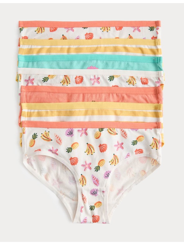 Marks & Spencer Magas pamuttartalommal rendelkező gyümölcsmintás fehérnemű, 7 darabos szett (18 hónapos – 14 év) Marks & Spencer rózsaszín
