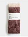 Marks & Spencer 2 darabos bordázott zokni magas pamuttartalommal (2–14 év) Marks & Spencer krémszín