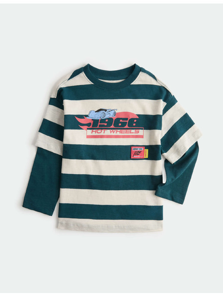 Marks & Spencer Hamis ujjú Hot Wheels™ mintás felső tiszta pamutból (2–8 év) Marks & Spencer zöld