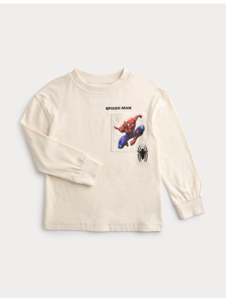 Marks & Spencer Spider-Man™ nyomatú tiszta pamut pólók (2–7 év) Marks & Spencer krém