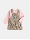 Marks & Spencer Kétrészes farmerból készült Leopard Pinny outfit (2–8 év) Marks & Spencer barna