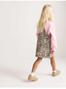 Marks & Spencer Kétrészes farmerból készült Leopard Pinny outfit (2–8 év) Marks & Spencer barna