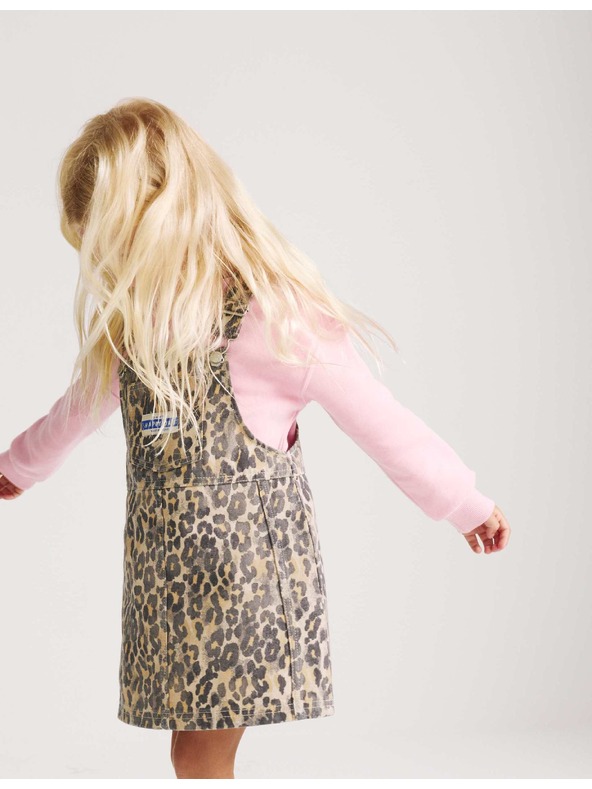 Marks & Spencer Kétrészes farmerból készült Leopard Pinny outfit (2–8 év) Marks & Spencer barna