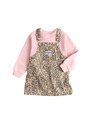 Marks & Spencer Kétrészes farmerból készült Leopard Pinny outfit (2–8 év) Marks & Spencer barna