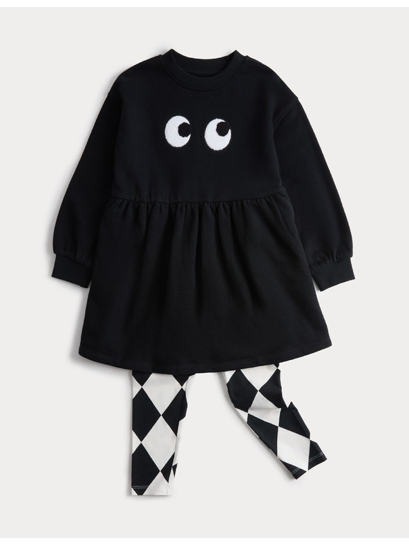 Marks & Spencer Kétrészes Halloween ruha és legging szett (2–8 év) Marks & Spencer szürke