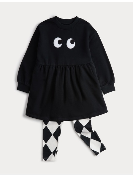 Marks & Spencer Kétrészes Halloween ruha és legging szett (2–8 év) Marks & Spencer szürke