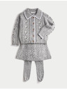 Marks & Spencer Háromrészes kötött outfit szoknyával és harisnyával (3–5 év) Marks & Spencer szürke