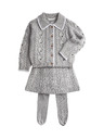 Marks & Spencer Háromrészes kötött outfit szoknyával és harisnyával (3–5 év) Marks & Spencer szürke
