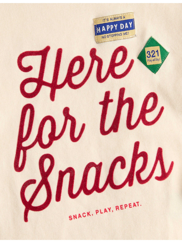 Marks & Spencer Tiszta pamutfelső "For The Snacks" felirattal (2–8 év) Marks & Spencer krém