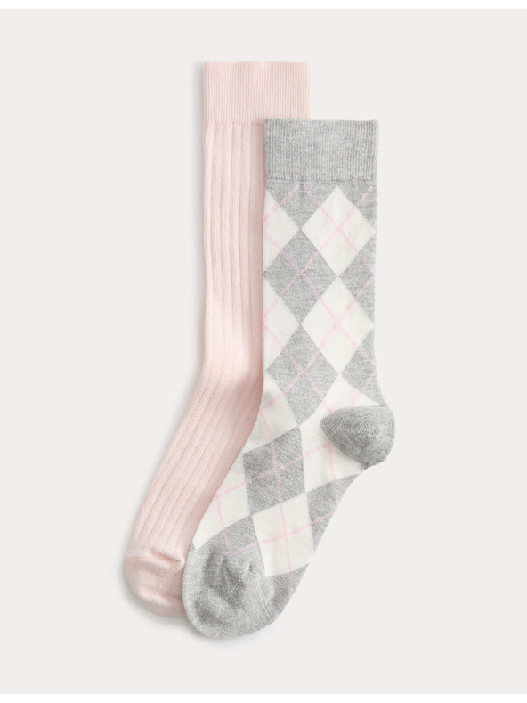 Marks & Spencer Magas zokni argyle mintával, 2 db csomag Marks & Spencer szürke