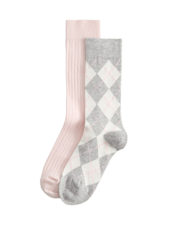 Marks & Spencer Magas zokni argyle mintával, 2 db csomag Marks & Spencer szürke