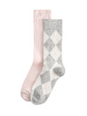 Marks & Spencer Magas zokni argyle mintával, 2 db csomag Marks & Spencer szürke