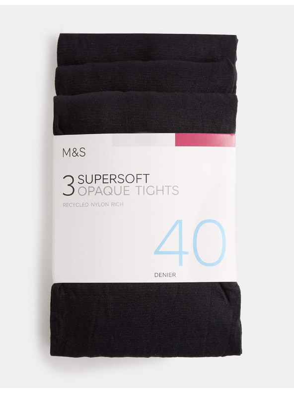 Marks & Spencer Matt extra finom harisnyanadrág, 40 denier, 3 pár Marks & Spencer fekete