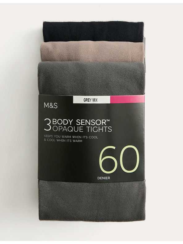 Marks & Spencer Harisnya Body Sensor™, 60 DEN, 3 pár csomag Marks & Spencer szürke